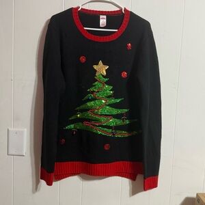 Holiday Time Black and Red‎ Christmas Tree Sweater